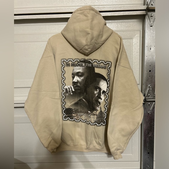 Vintage Obama 2009 Presidential Cream Hoodie Sweatshirt XL Inauguration Dreamer - Picture 14 of 14